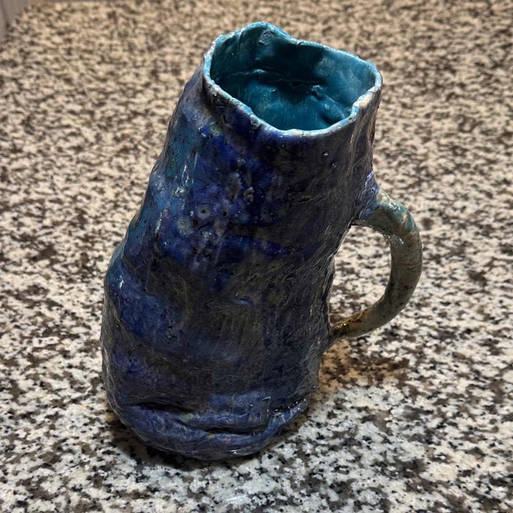 Handcrafted Blue Ceramic Vase